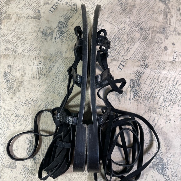 Saint Laurent Paris made in Italy tie up greek sandals - Picture 6 of 10